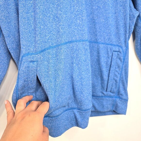 Adidas Heathered Blue Pullover ClimaWarm Hoodie Sweater - Picture 5 of 8